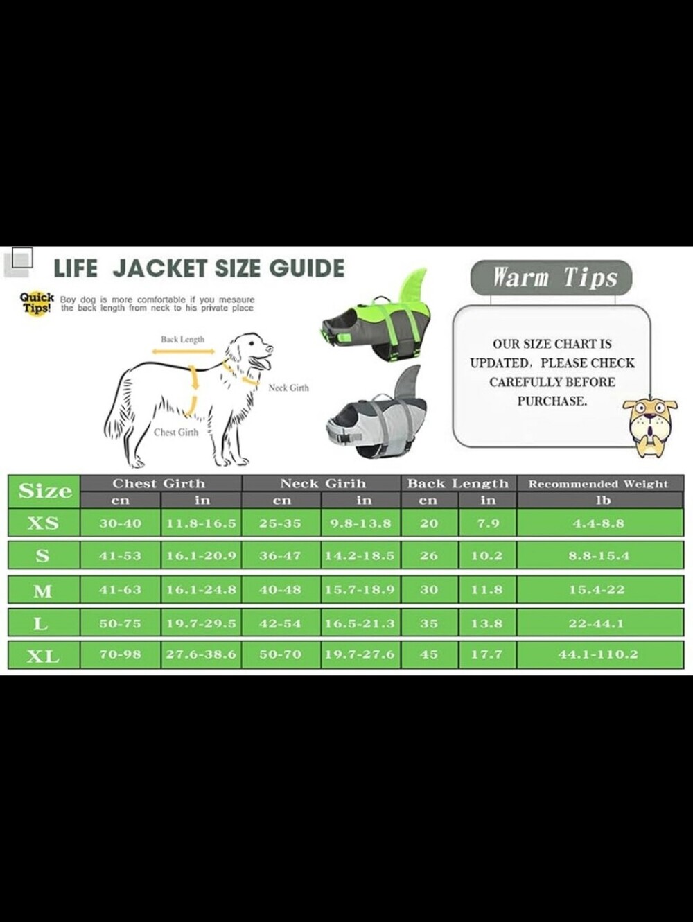 Shark Dog Life Jacket, Adjustable Dog Life Vest with Shark Fin, XL - Picture 4 of 4